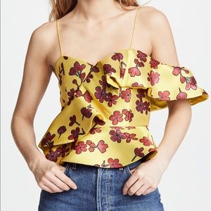 Alice & Olivia Silk Embroidered Peplum Top Size 8 - worn once